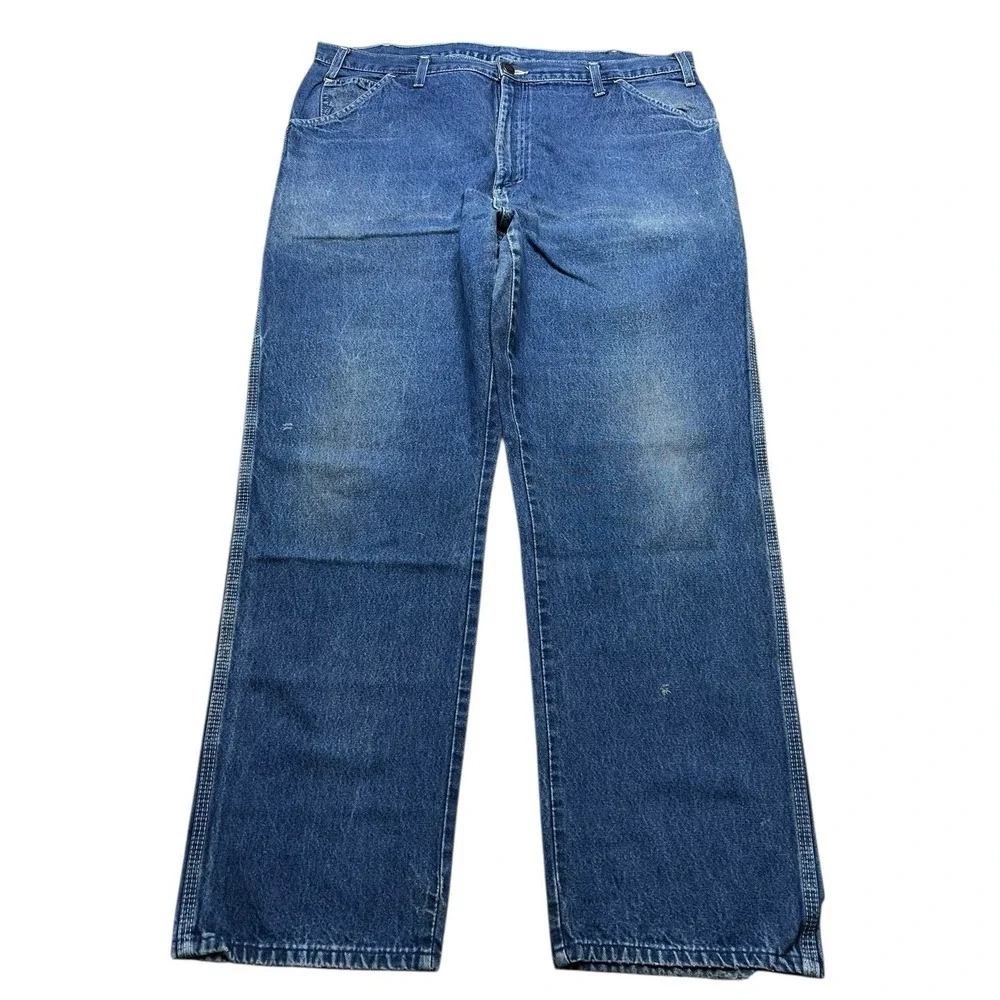 Dickies Carpenter Jeans‎ Mens 40x30 Blue Vintage 80s Workwear Distressed Denim
